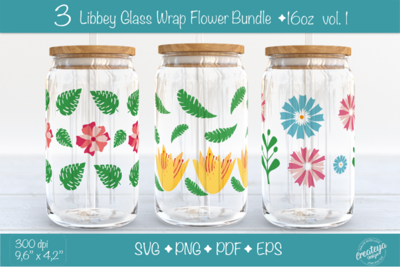 16 Oz Glass Can Wrap. Libbey Glass Wrap Graphics