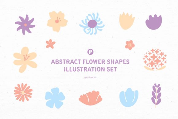Abstract Flower Shapes Illustration Set: A Review for Graphics and Illustrations Sellers