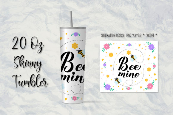 Bee Mine 20oz Skinny Tumbler Sublimation Graphics and Illustrations Review