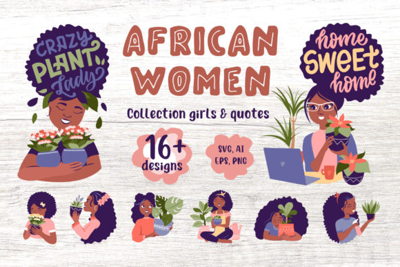 Black Women Girls Bundle: Graphics and Illustrations for Real Projects