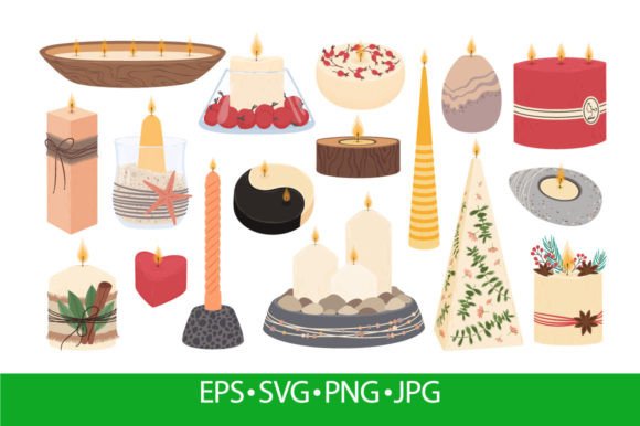 Burning Spa Candle Graphics and Illustrations for Branding