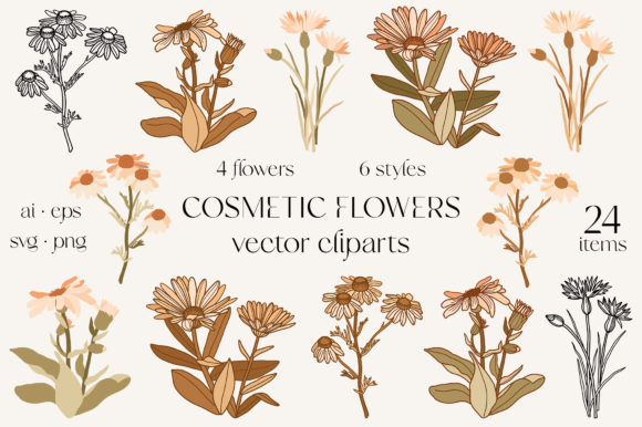 Cosmetic Plants Vector Clipart for Graphics & Illustrations