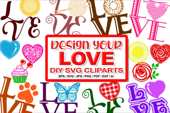 DIY LOVE Design Valentine Elements SVG Graphics and Illustrations Review