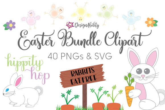 Easter Bundle Clipart SVG PNGs for Graphics & Illustrations