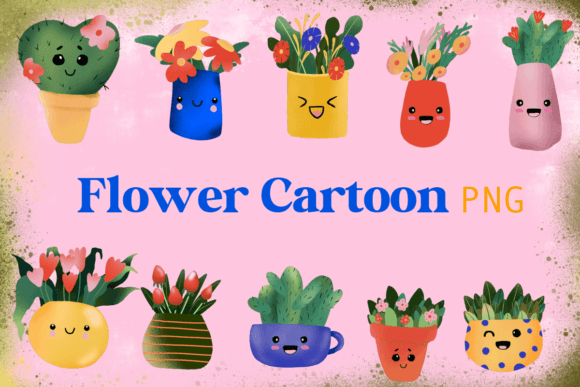 Flower Cartoon PNG Free Graphics for Handmade Creators