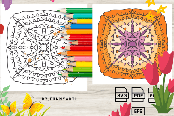Mandala Coloring Page. Round Ornament: A Review for Graphics and Illustrations