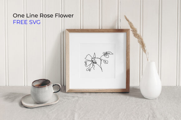 One Line Rose Flower FREE SVG Graphics and Freebies Review