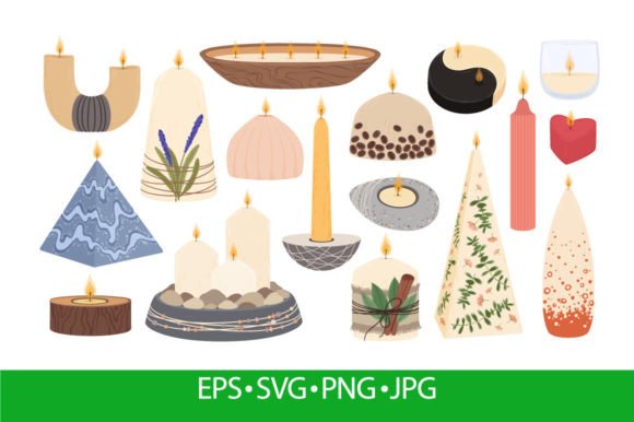 Scented Candles in Various Shapes, Aroma Graphics and Illustrations Review