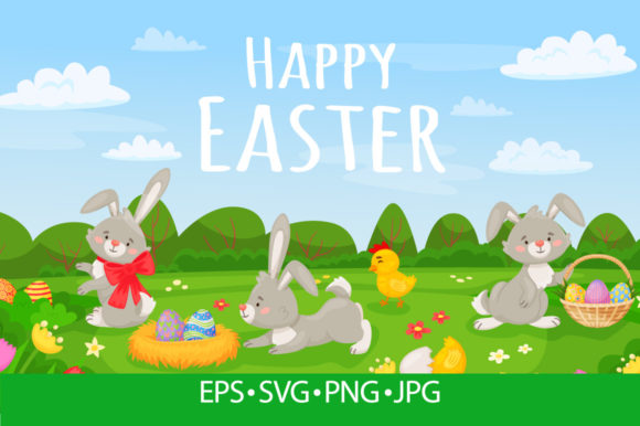 Spring Landscape and Easter Bunnies: A Graphics Review for Sellers