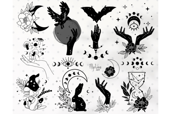 Witch Hands SVG PNG Celestial Clipart for Graphics and Illustrations